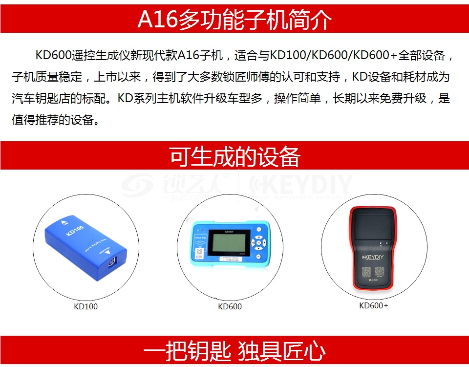 KD600+-KD-A16新现代款遥控器 A系列子机 KD新现代款子机-3键 A16子机